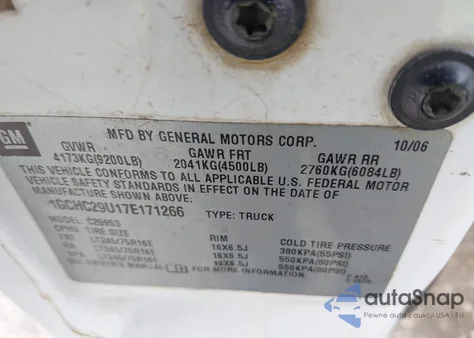 2007 Chevrolet Silverado 2500Hd Classic Work Truck from USA, damaged, VIN 1GCHC29U17E171266